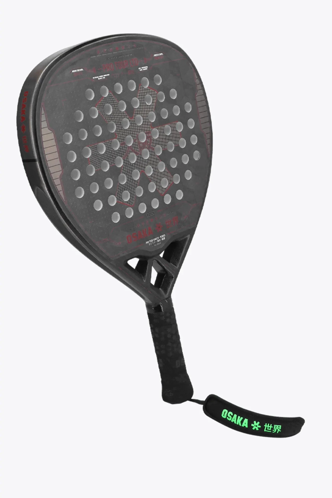 Osaka Pro Tour LTD Power 2023 Padel Racket (Black/Red) - Image 2