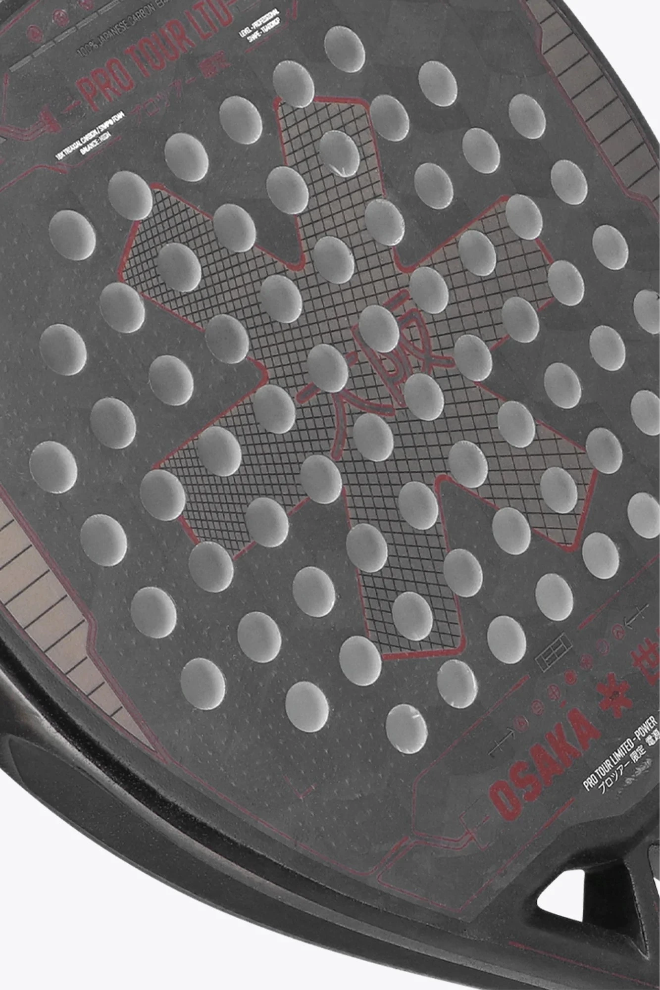 Osaka Pro Tour LTD Power 2023 Padel Racket (Black/Red) - Image 4