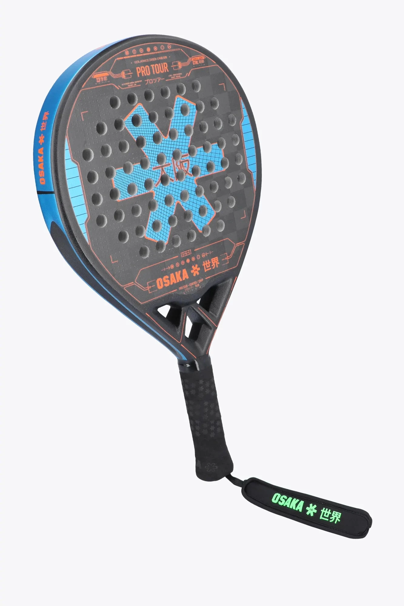 Osaka Pro Tour Control Snap 2023 Padel Racket (Blue/Orange) - Image 2