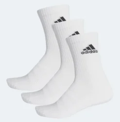 Adidas Cushioned Crew Socks (3-Pack, White)