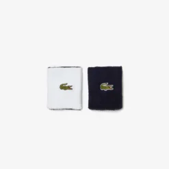 Lacoste Wristbands (2-Pack, White/Navy)