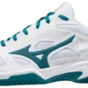 Mizuno Breakshot 3 CC Padel Shoes (Unisex, White/Turquoise)