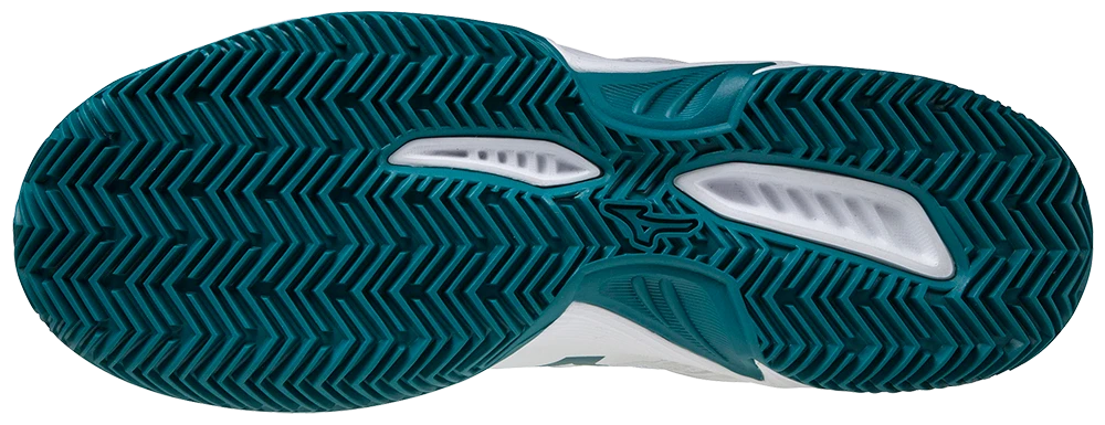 Mizuno Breakshot 3 CC Padel Shoes (Unisex, White/Turquoise) - Image 2