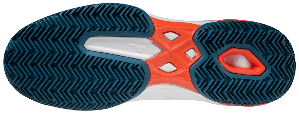 Mizuno Exceed Light CC Mens Padel Shoes (White/Orange) - Image 2