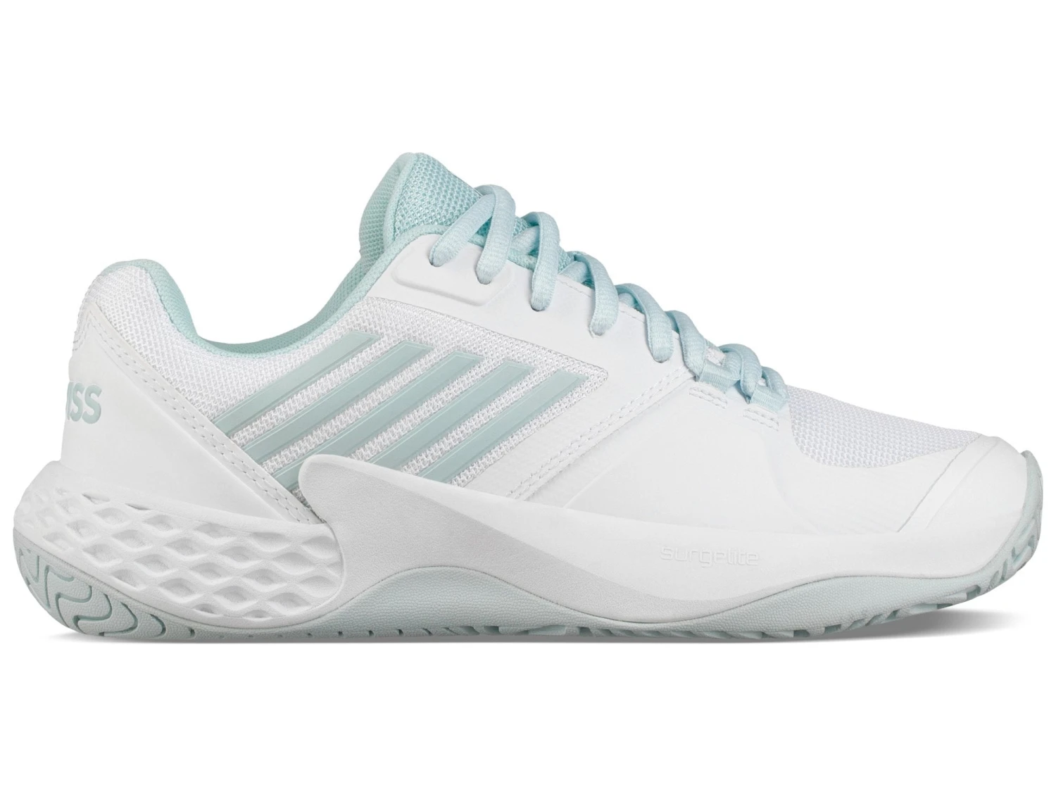 K-Swiss Womens Aero Court Padel Shoes (White/Light Blue)